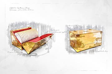 Croquis Coffret Assiettes Champs